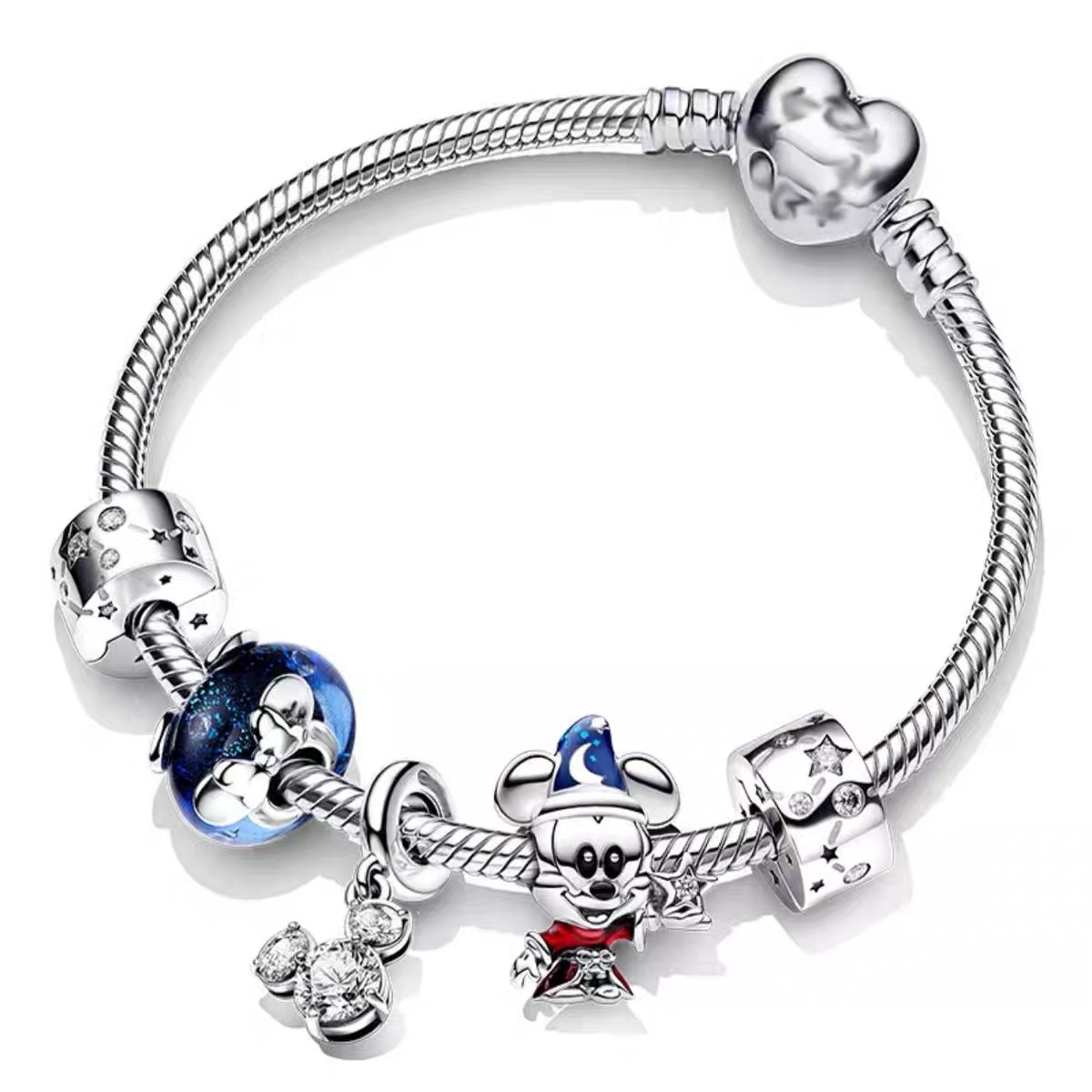 High Version pan luxuryreplica Bracelet 925 Sterling Silver Blue Ocean Series DIY Beaded Beaded Bracelet Fashion Hot Selling