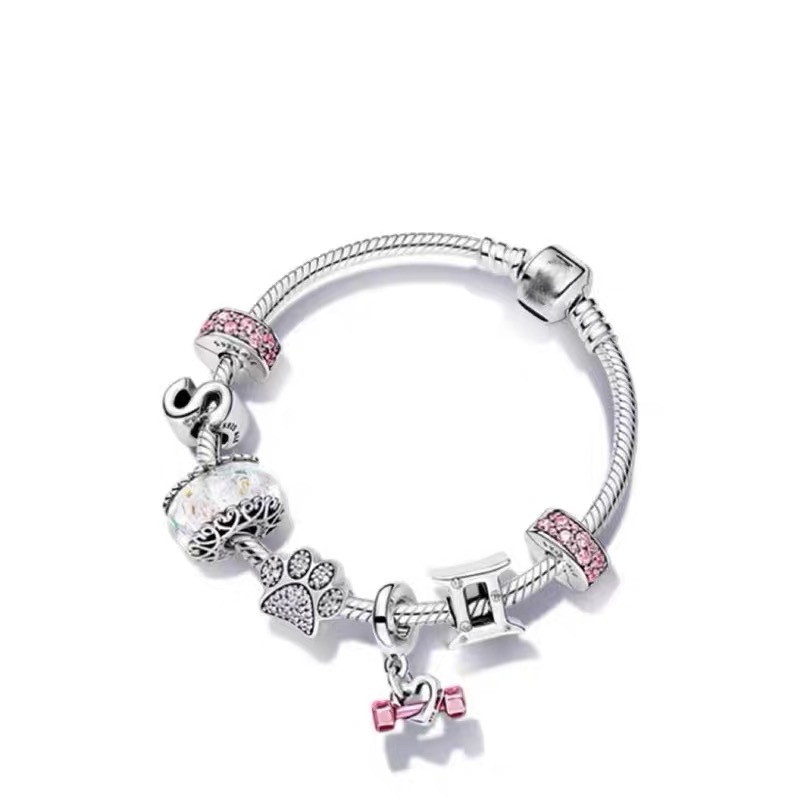 High Version pan luxuryreplica Bracelet 925 Sterling Silver Blue Ocean Series DIY Beaded Beaded Bracelet Fashion Hot Selling