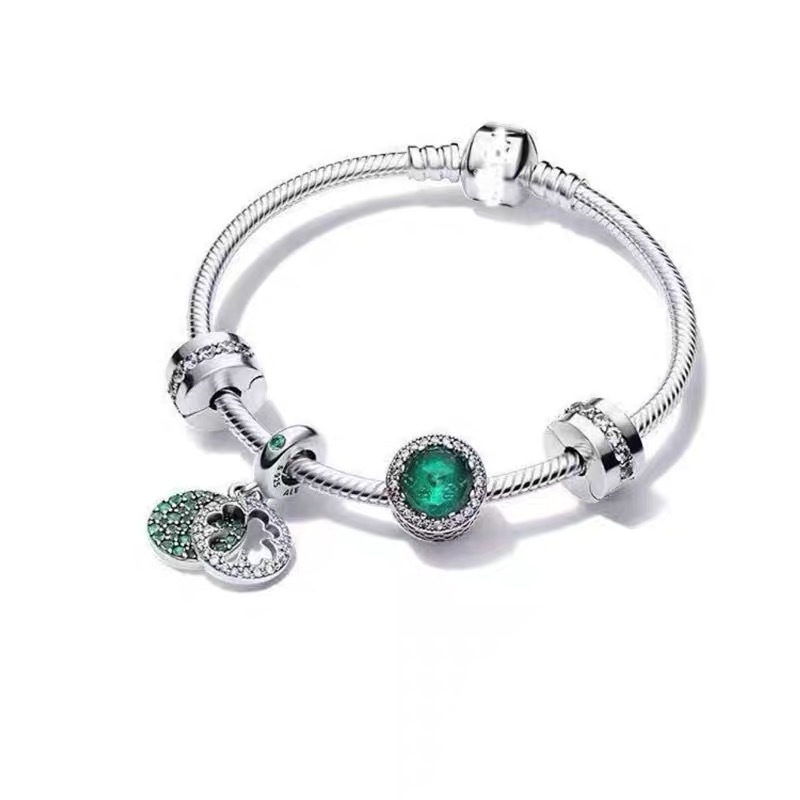 High Version pan luxuryreplica Bracelet 925 Sterling Silver Blue Ocean Series DIY Beaded Beaded Bracelet Fashion Hot Selling