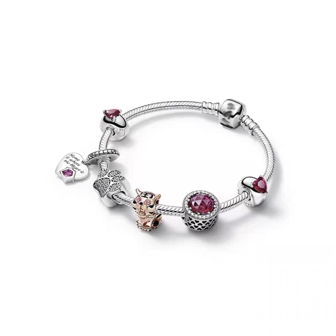 High Version pan luxuryreplica Bracelet 925 Sterling Silver Blue Ocean Series DIY Beaded Beaded Bracelet Fashion Hot Selling