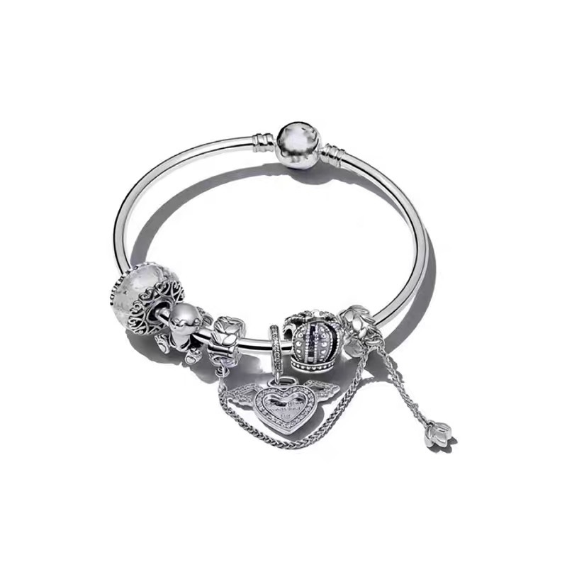 High Version pan luxuryreplica Bracelet 925 Sterling Silver Blue Ocean Series DIY Beaded Beaded Bracelet Fashion Hot Selling