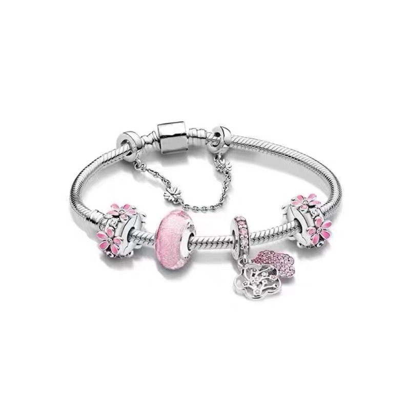 High Version pan luxuryreplica Bracelet 925 Sterling Silver Blue Ocean Series DIY Beaded Beaded Bracelet Fashion Hot Selling