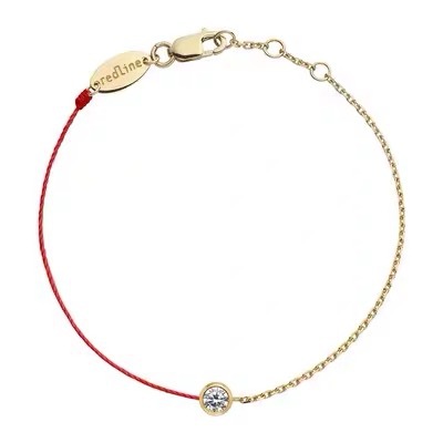 High Version CNCRedlineV Gold French Red Rope Benmingnian Woven Bracelet 18K Gold Men and Women Couple Hand Rope