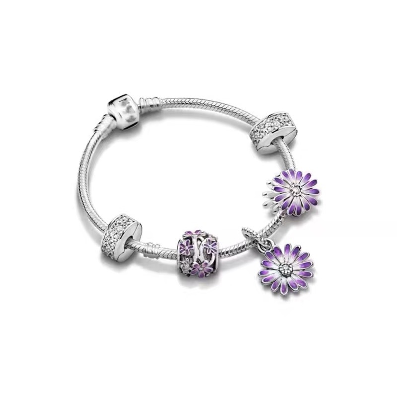 High Version pan luxuryreplica Bracelet 925 Sterling Silver Blue Ocean Series DIY Beaded Beaded Bracelet Fashion Hot Selling