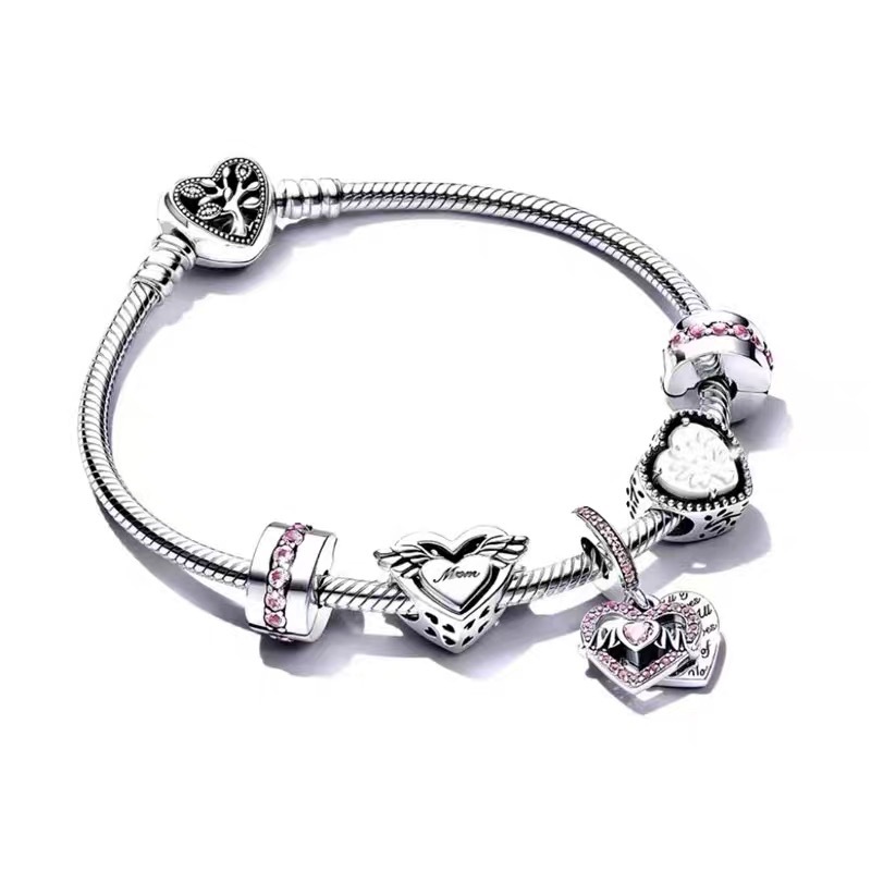 High Version pan luxuryreplica Bracelet 925 Sterling Silver Blue Ocean Series DIY Beaded Beaded Bracelet Fashion Hot Selling