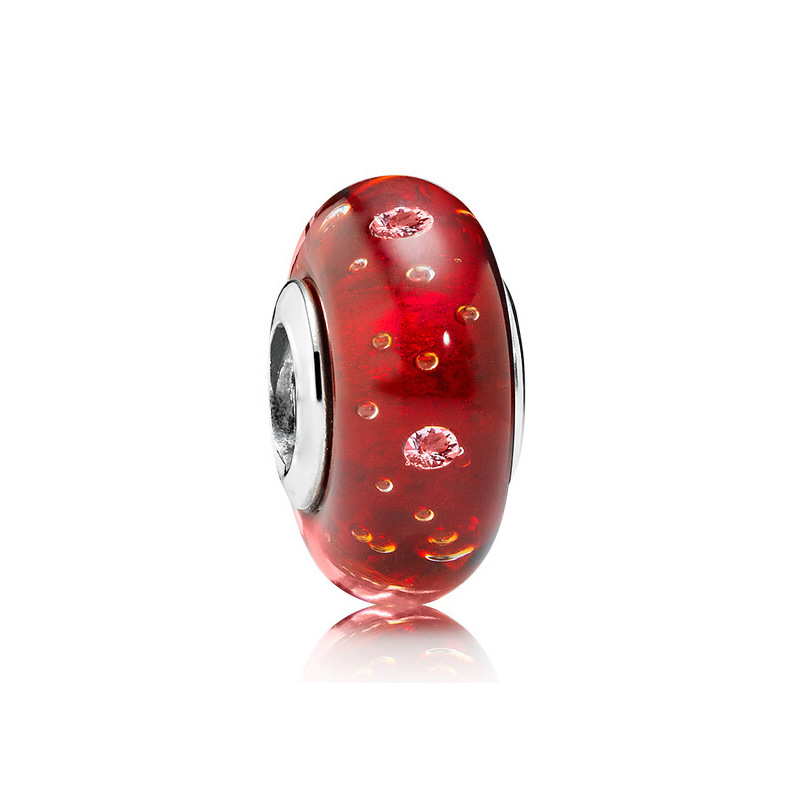 Factory direct pan luxuryreplica 925 sterling silver cutting surface flashing bubbles glazed beads beads DIY accessories loose beads