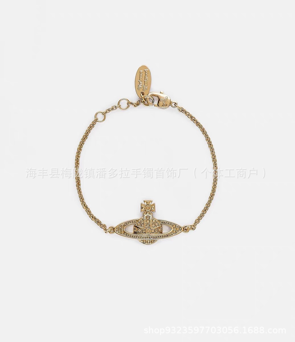 Empress Dowager Saturn Pearl Bracelet Pair Pins Full Diamond Saturn 925 Silver High Version No Falling Counter Inspection