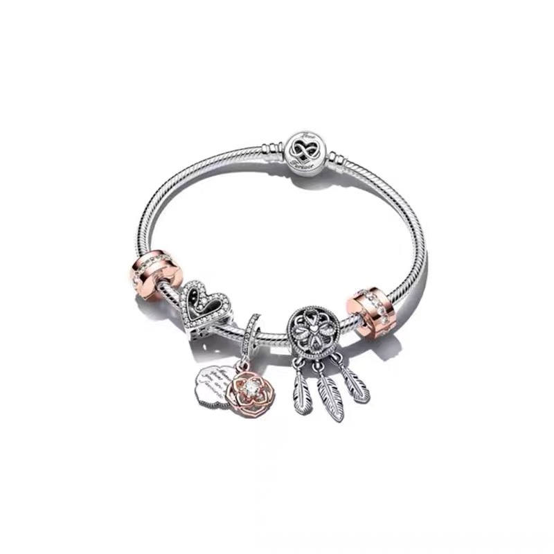 High Version pan luxuryreplica Bracelet 925 Sterling Silver Blue Ocean Series DIY Beaded Beaded Bracelet Fashion Hot Selling