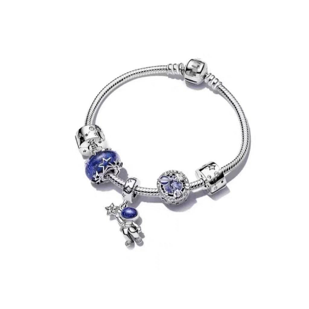 High version cross-border pan luxuryreplica 925 sterling silver bracelet women's beaded DIY loose bead pendant bracelet suit