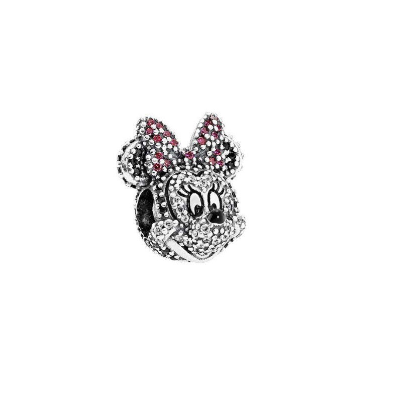 pan luxuryreplica S925 Silver Mouse Beads Di Sini Series Fixed Buckle Full Diamond Mickey Minnie DIY Accessories Beads