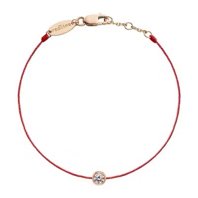 High Version CNCRedlineV Gold French Red Rope Benmingnian Woven Bracelet 18K Gold Men and Women Couple Hand Rope