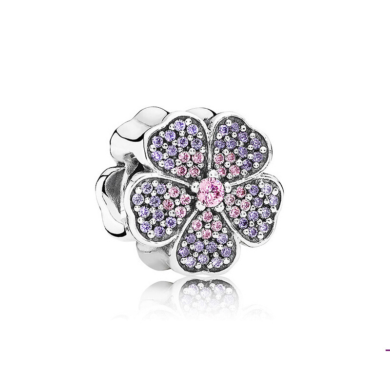 pan luxuryreplica Beads Bow Clover Gift Box Bag Hanging Beads DIY Accessories Beads 925 Sterling Silver