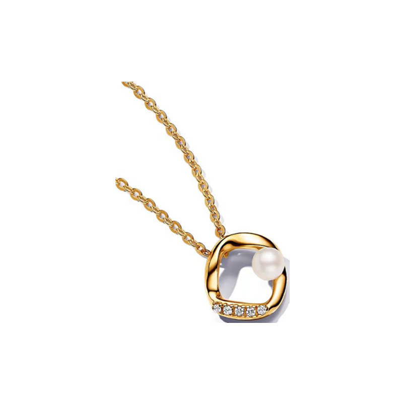 pan luxuryreplica 925 sterling silver new silver gold pearl necklace female foreign trade primary source