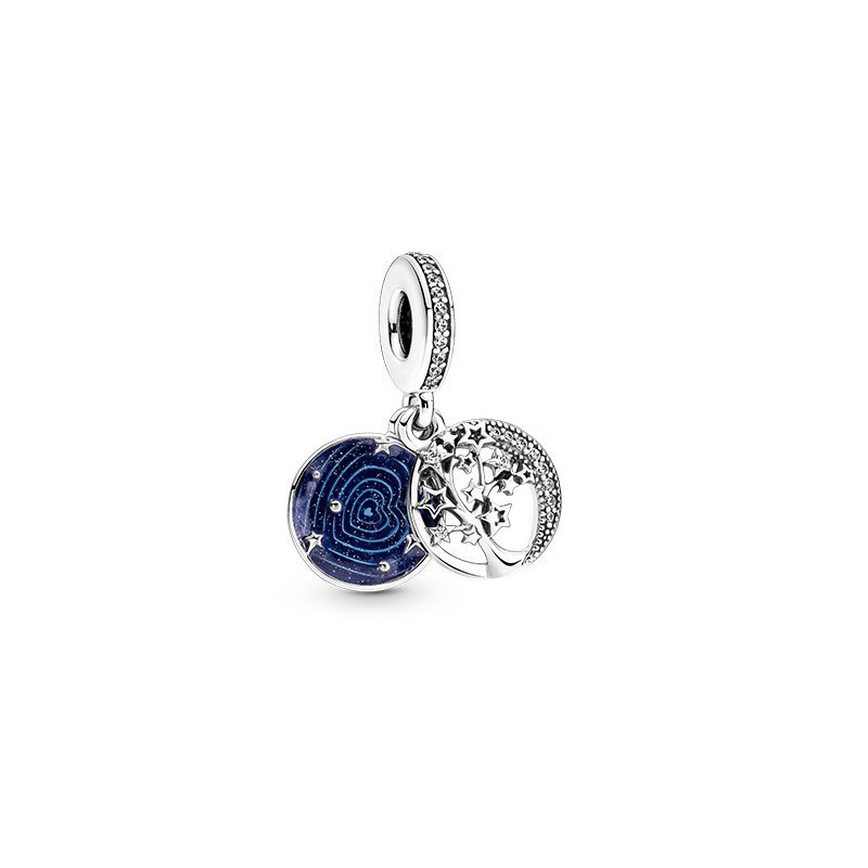 pan luxuryreplica Astronaut Beads 925 Sterling Silver Star-picking Hanging Ornament Traveling in the Milky Way Blue Star River Glass Beads