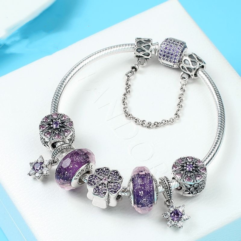 Cross-border pan luxuryreplica s925 sterling silver bracelet di s nidaisy pendant pumpkin car crown beaded diy with bracelet