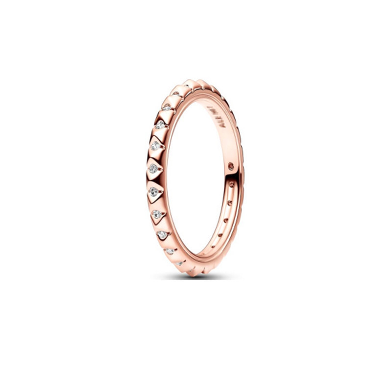 Factory direct pan luxuryreplica 925 silver new sparkling heart-shaped ring female ring gold rose gold ring