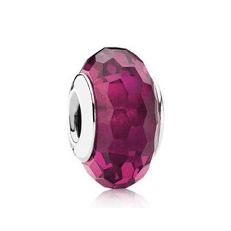 Factory Outlet pan  luxuryreplica 925 Silver Shining Blue Cutting Surface Series Glazed Beads String Hanging DIY Beads