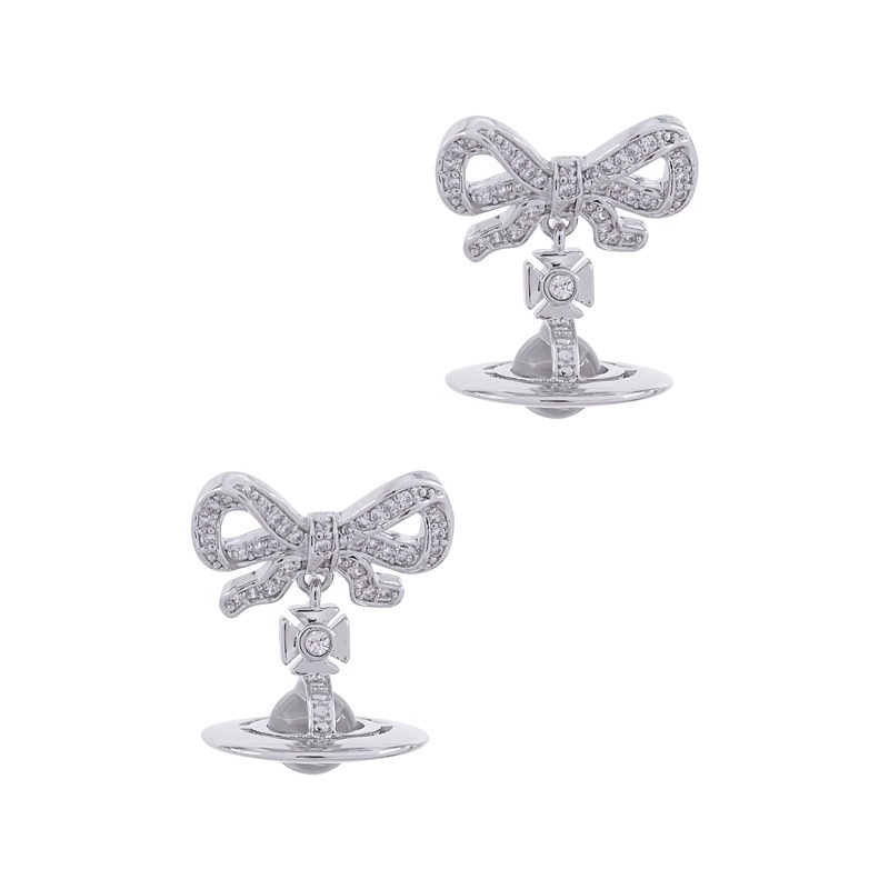 High Version Queen Mother vivi  luxuryreplica Sweet OCTAVIE Bow Stereo Orb Saturn Earrings Earrings