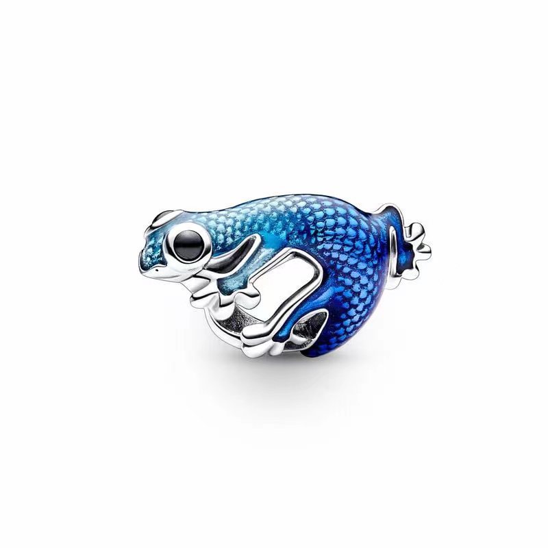 pan luxuryreplica 925 Sterling Silver Beads Summer New Mermaid Crab Blue Butterfly Pendant Pendant