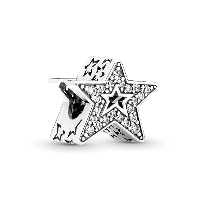 pan luxuryreplica Astronaut Beads 925 Sterling Silver Star-picking Hanging Ornament Traveling in the Milky Way Blue Star River Glass Beads