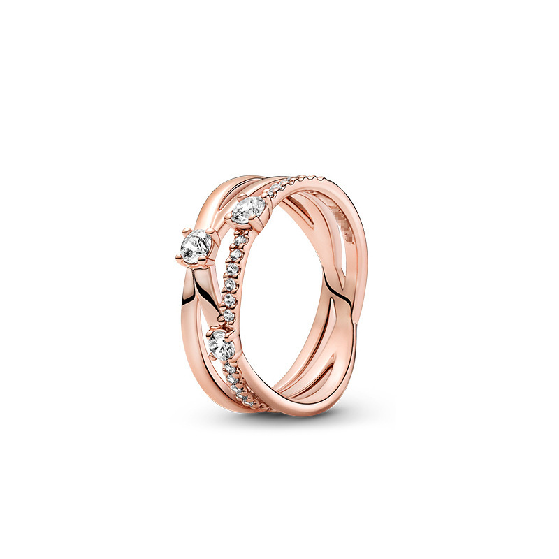 pan luxuryreplica Ring Mother's Day Series Rose Gold Pair Pair Ring 925 Sterling Silver Love Ring Finger for Women