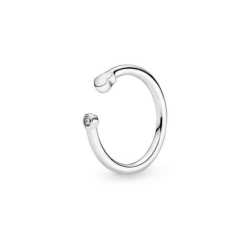 Factory Outlet pan luxuryreplica 925 Sterling Silver Eternal Heart Shining Square Opening Series Couple Ring