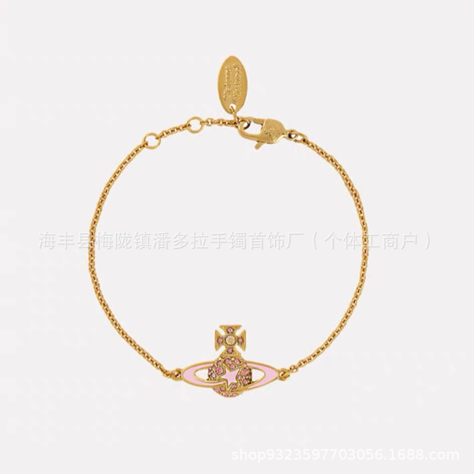 High Version Queen Mother's Five-pointed Star Saturn Pearl Necklace vivi  luxuryreplica Meteor Full Diamond Bracelet Earrings Earrings