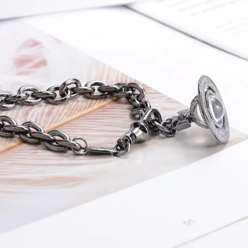 High Version Empress Dowager vivi  luxuryreplica Vivian Light Luxury High Sense Stereo Orb Saturn Glass Bead Bracelet