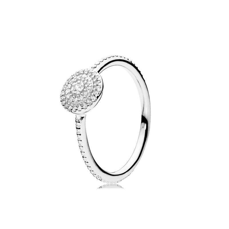 Factory direct pan luxuryreplica 925 sterling silver flowers four-leaf bright halo series lovers ring