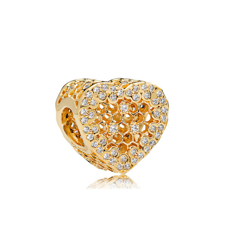 pan luxuryreplica White Copper Silver Plated Gold Love Hollow Fixed Buckle Beaded DIY Accessories