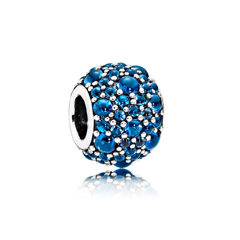 Factory direct pan luxuryreplica 925 silver three-sided beads series bubble carved elegant hanging beads DIY accessories