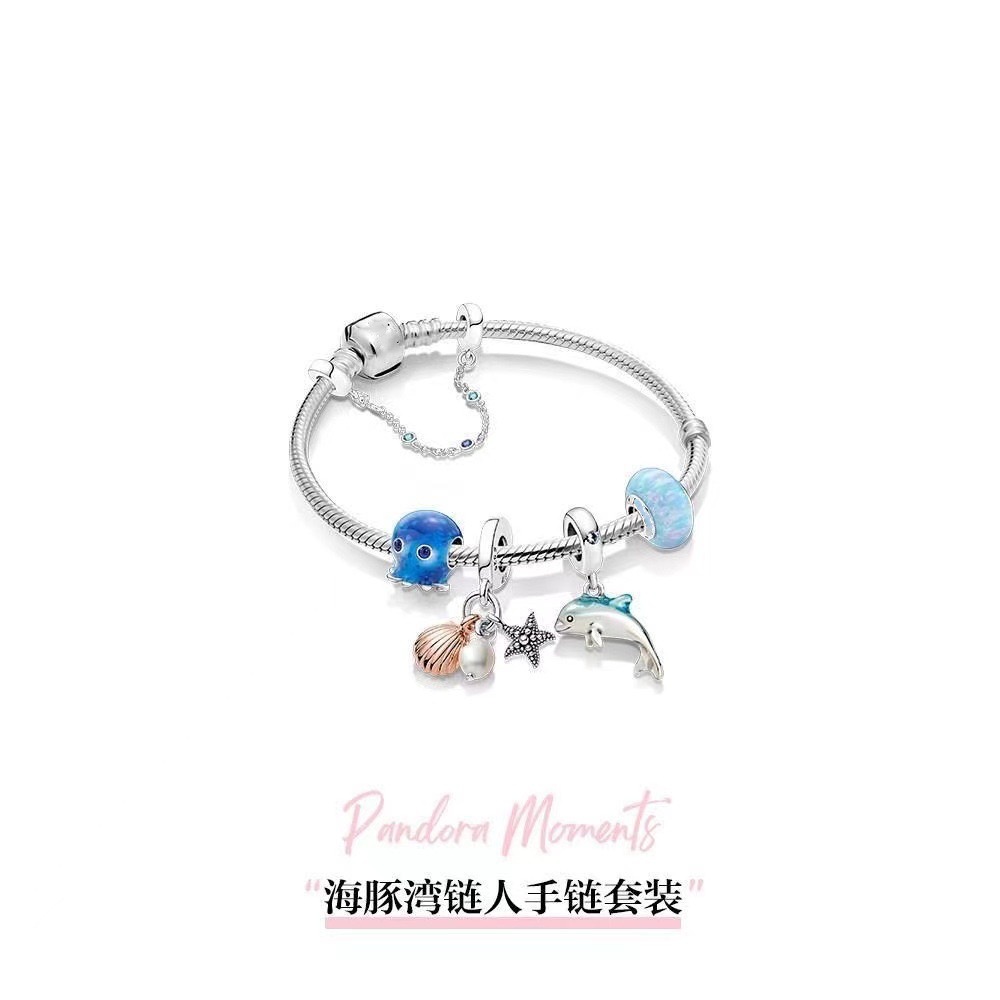 Cross-border pan luxuryreplica s925 sterling silver bracelet di s nidaisy pendant pumpkin car crown beaded diy with bracelet