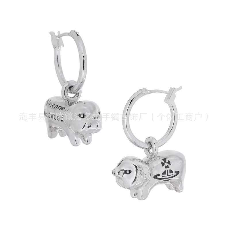 Vivian Saturn West Dowager Necklace Letter Engraved Gold Silver Bracelet Earrings