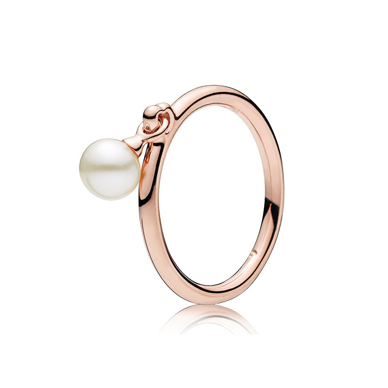 pan  luxuryreplica Rose Golden Charm Glaze Leaves Ring for Couple