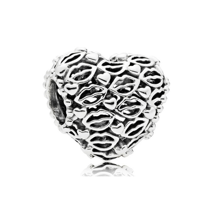 Factory direct pan luxuryreplica love 925 silver beads DIY accessories heart lock key hanging beads loose beads