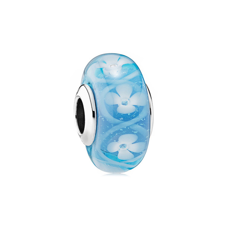 Factory direct pan luxuryreplica 925 silver Mulan flower bud butterfly glazed beads hanging beads DIY accessories loose beads