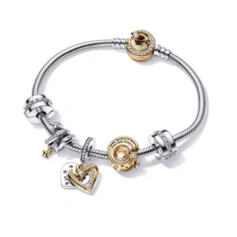 pan  luxuryreplica New Bracelet s925 Sterling Silver Rose suit Adventure Travel DIY Beaded Pendant King of Glory Bracelet