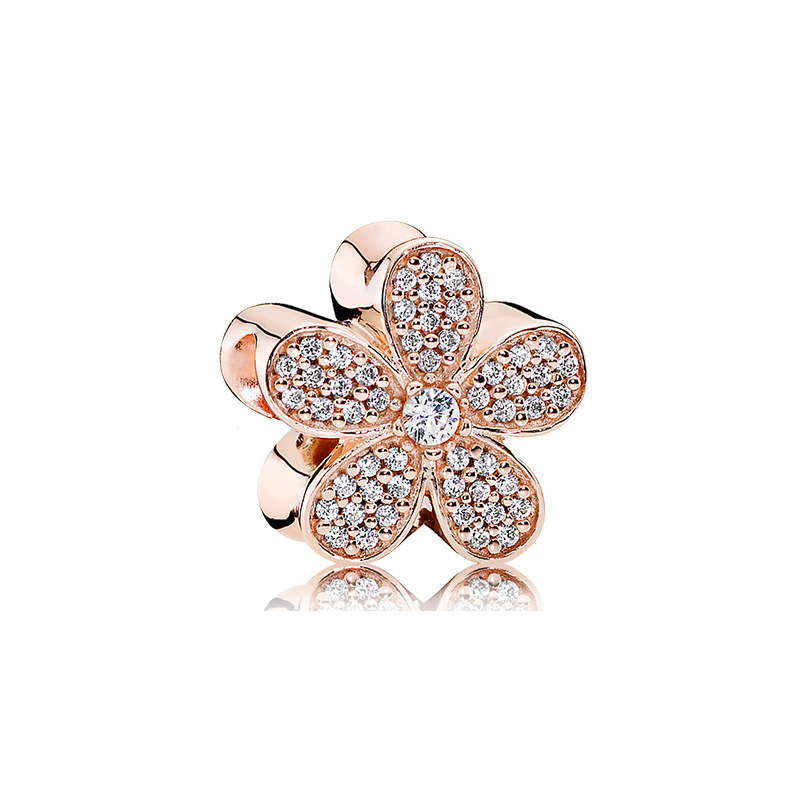 pan luxuryreplica 925 Sterling Silver Rose Gold Magnolia Dream Catcher Hollow Beaded DIY Accessories Beads