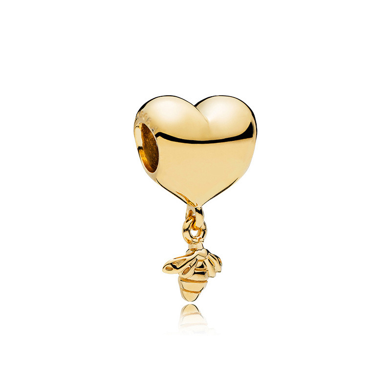 925 Sterling Silver pan luxuryreplica Gold Beads Glass Beads Bear Fixed Buckle Crown Beaded DIY Accessories Pendant