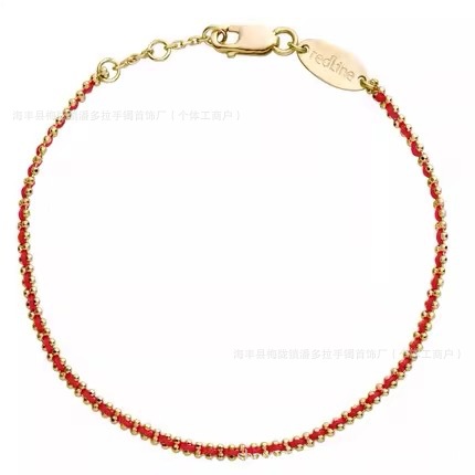 Same Black Rope French redline Woven Interwoven Moon Old Rope Little Red Rope Bracelet Hand Rope