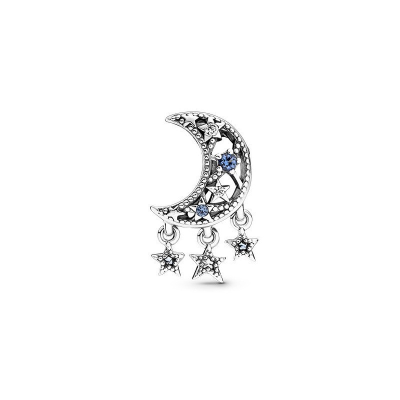 pan luxuryreplica Astronaut Beads 925 Sterling Silver Star-picking Hanging Ornament Traveling in the Milky Way Blue Star River Glass Beads