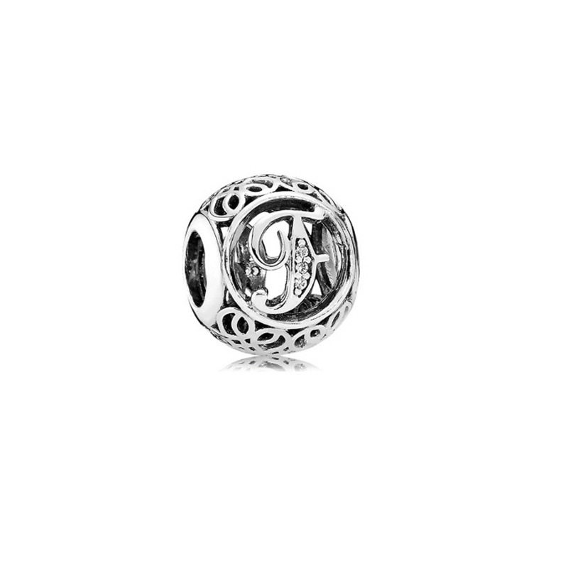 pan luxuryreplica 925 Sterling Silver Beads 26 Letters Series Round Beaded DIY Accessories Beads