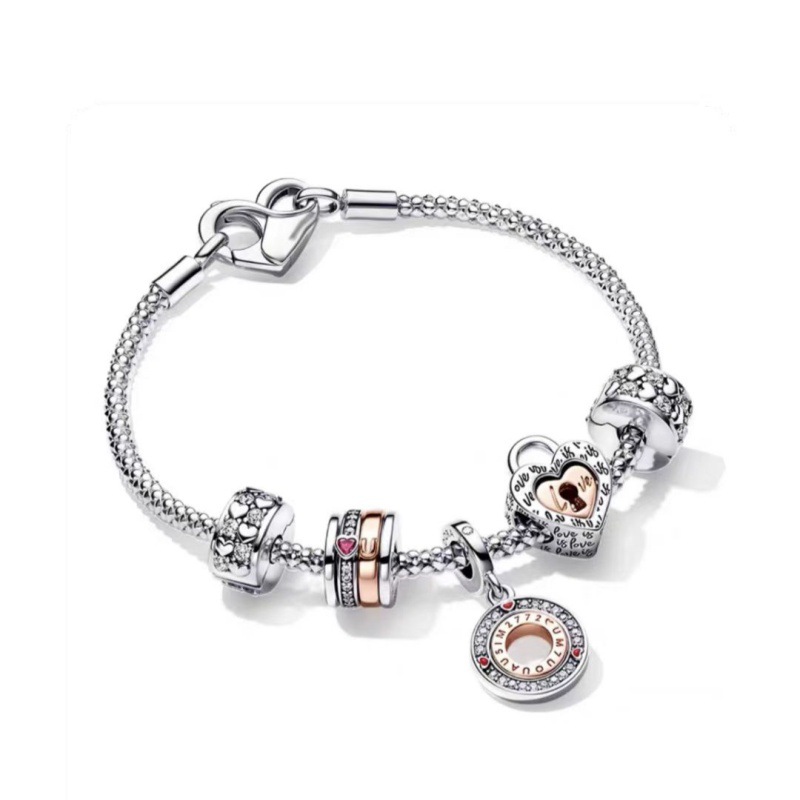 pan  luxuryreplica New Bracelet s925 Sterling Silver Rose suit Adventure Travel DIY Beaded Pendant King of Glory Bracelet