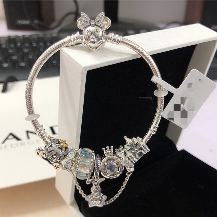 Cross-border pan luxuryreplica s925 sterling silver bracelet di s nidaisy pendant pumpkin car crown beaded diy with bracelet