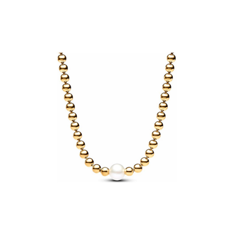 pan luxuryreplica 925 Sterling Silver Necklace Me Series Lock Head Chain Women's Pearl Necklace DIY Basic Clavicle Chain Women