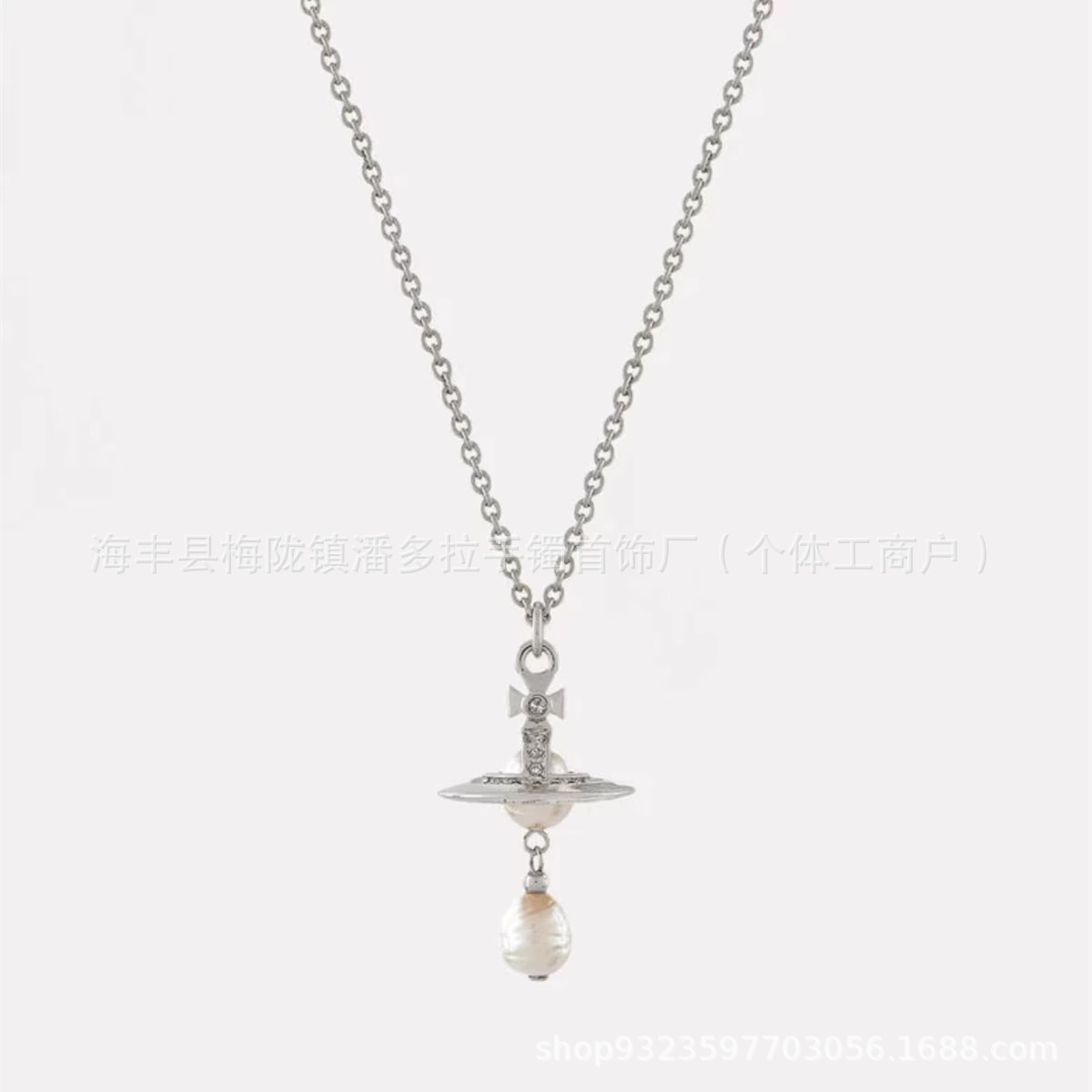 New Empress Dowager Baroque Water Drop Pearl High Sense Stereo Saturn UFO Pearl Necklace Earrings Bracelet for Women