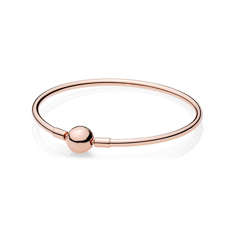 Factory direct pan luxuryreplica 925 sterling silver classic rose gold round buckle bracelet DIY basic bracelet bracelet