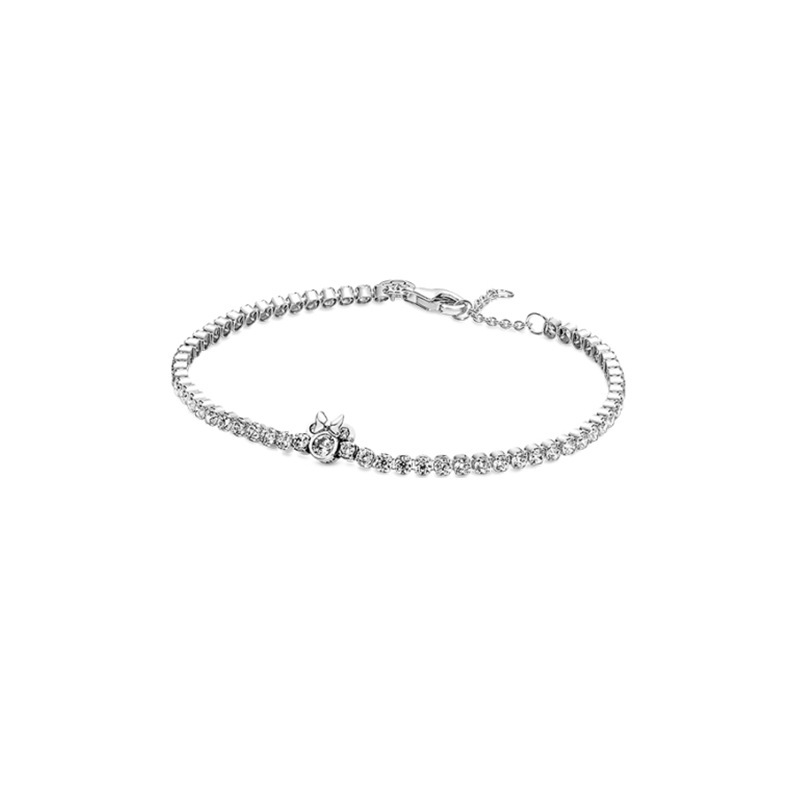 Factory Outlet pan luxuryreplica 925 Sterling Silver Minnie Tennis Bracelet European and American Gold Color T Buckle Snake Bone Bracelet