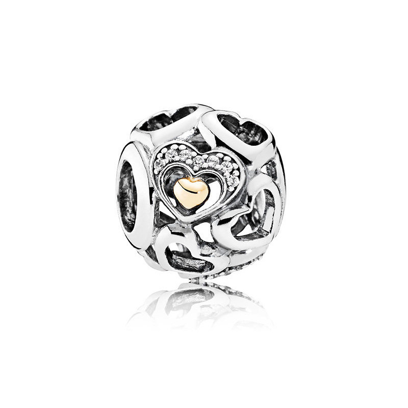 Factory direct pan  luxuryreplica 925 silver fritillary overflowing zircon kiss cute fun hanging beads DIY accessories beads