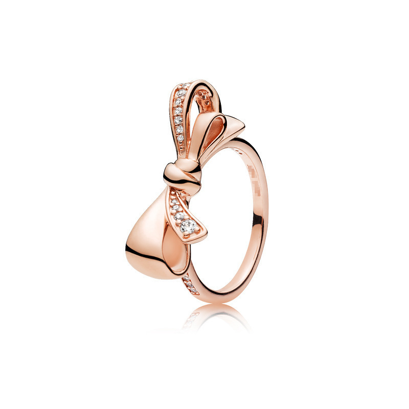 pan  luxuryreplica Rose Golden Charm Glaze Leaves Ring for Couple